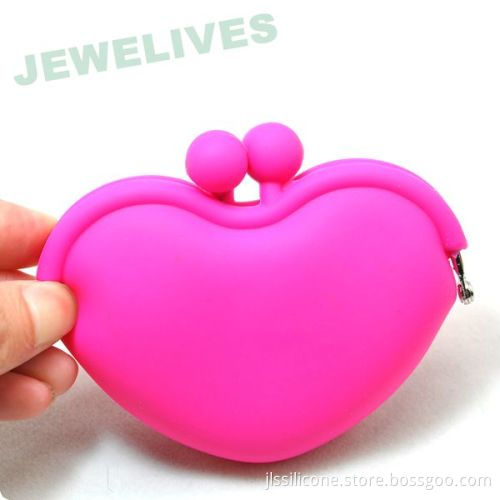 Fashion Silicone Coin Purse In Loving Heart Shape 